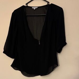 Naked Zebra Black Sheer Blouse